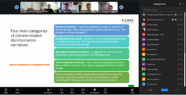 Shared screen during the session