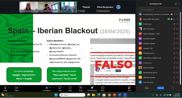 Shared screen during the session